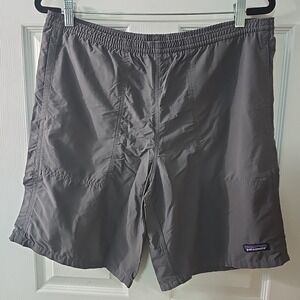 Patagonia Baggies Long Shorts Men's Size Medium Gray 9" Inseam Drawstrings